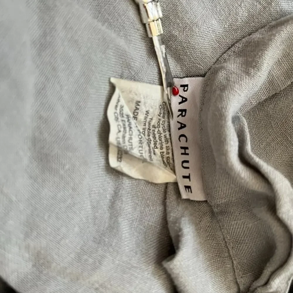 Parachute Linen Duvet Cover Full Queen Gray Button Closure